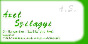 axel szilagyi business card